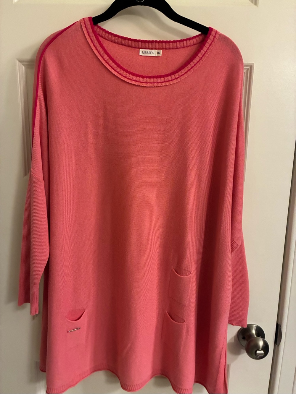 Mersea Pink Oversized Knit Tunic Sweater